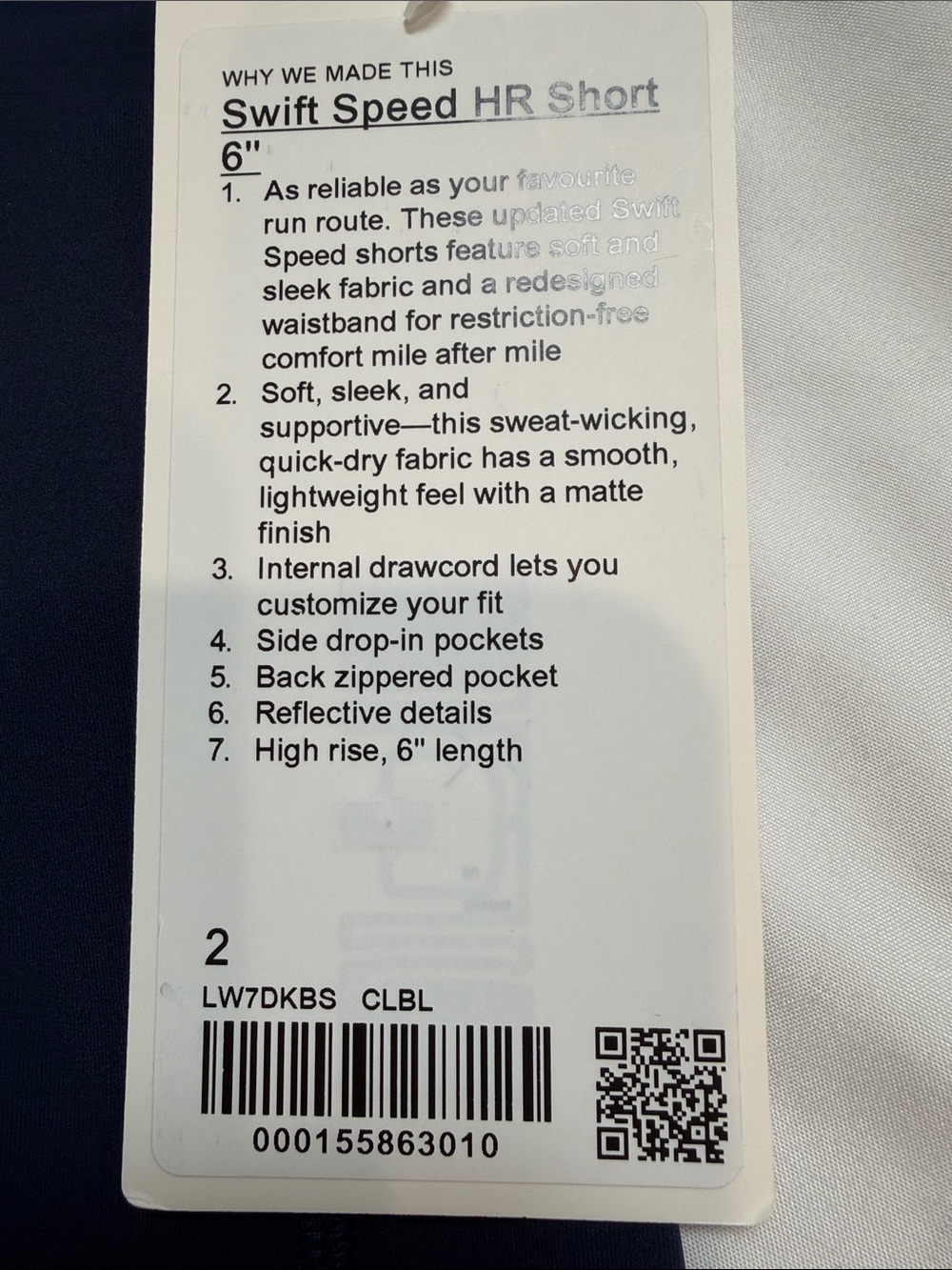 Lululemon Clubhouse Blue Swift Speed HR Short 6” - Picture 7 of 7